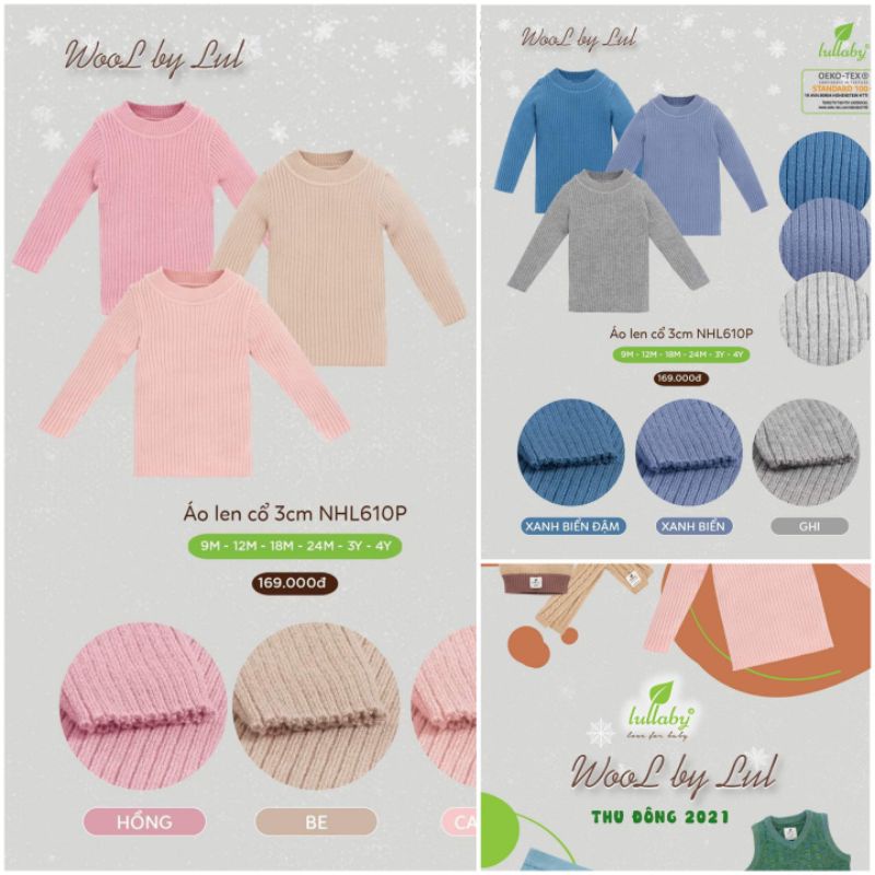 9M-4Y Áo len cổ 3 phân Lullaby NHL610P