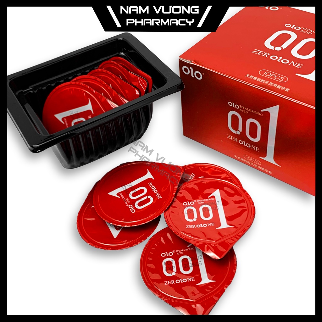 Bao cao su siêu mỏng 001, bcs nóng ấm, siêu truyền nhiệt, nhiều gel bôi trơn, kéo dài thời gian, Hộp 10 bao
