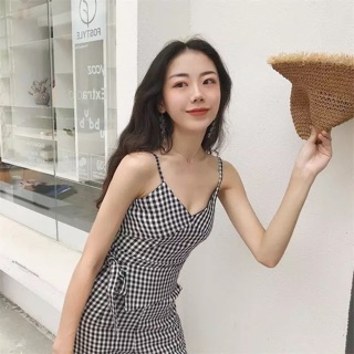 (Trả hàng Nhung Nguyen) combo suit kẻ và áo bra không dây