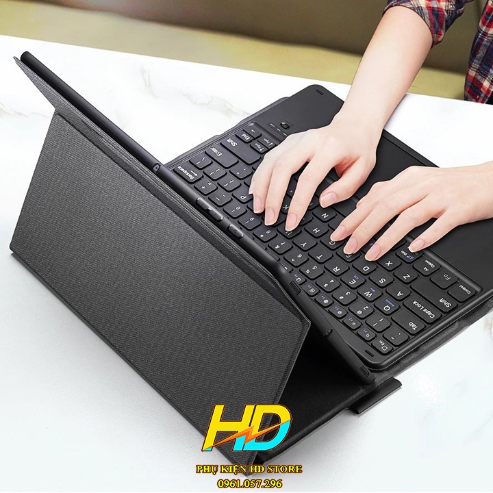 Bao Da Samsung Tab S7 FE, S7/ S7 Plus, S8/S8 Plus, S6 Lite,S6 Lite 2022 Kèm Bàn Phím Có Di Chuột TouchPad Hãng Dux Ducis
