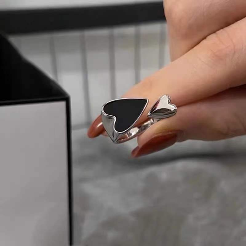 Nhẫn Hở Điều Chỉnh Được Màu Đen Đơn Giản Thời Trang