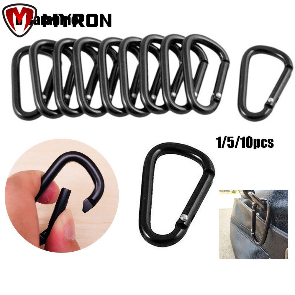 Set 1 / 5 / 10 Móc Khóa Hợp Kim Nhôm Màu Đen Chất Lượng Cao Dùng Cho Các Hoạt Động Thể Thao Ngoài Trời