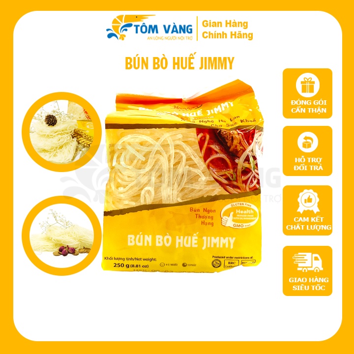 Bún Gạo Lứt Jimmy - Gói 250gr -Tôm Vàng
