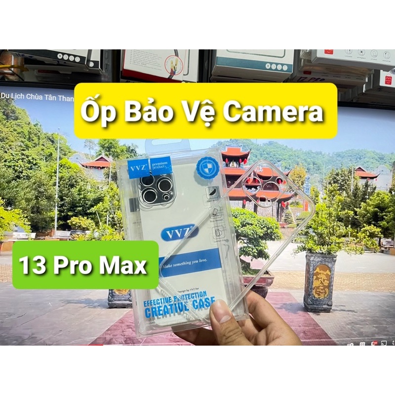 ốp lưng trong suốt bảo vệ camera iphone 13 pro max 13 pro 13 12 pro max 12 pro 12 11 pro max 11 pro hiệu VVZ không ố