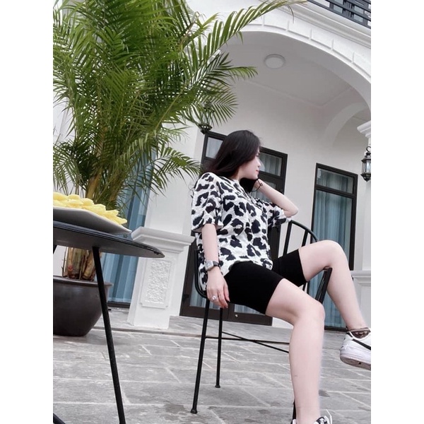 Set 2 quần legging đùi đen - đỏ