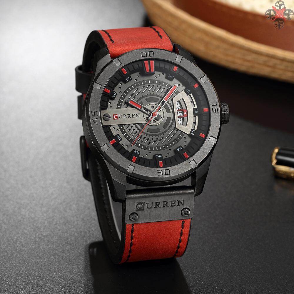 CTOY CURREN Fashion Genuine Leather Men Watches 1ATM Life Water-resistant Quartz Casual Man Watch Relogio Musculino