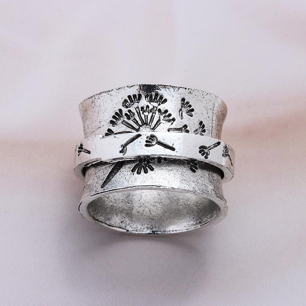 Me Nhẫn Đeo Tay Khắc Hoa Bồ Công Anh Thời Trang Cho Nữ