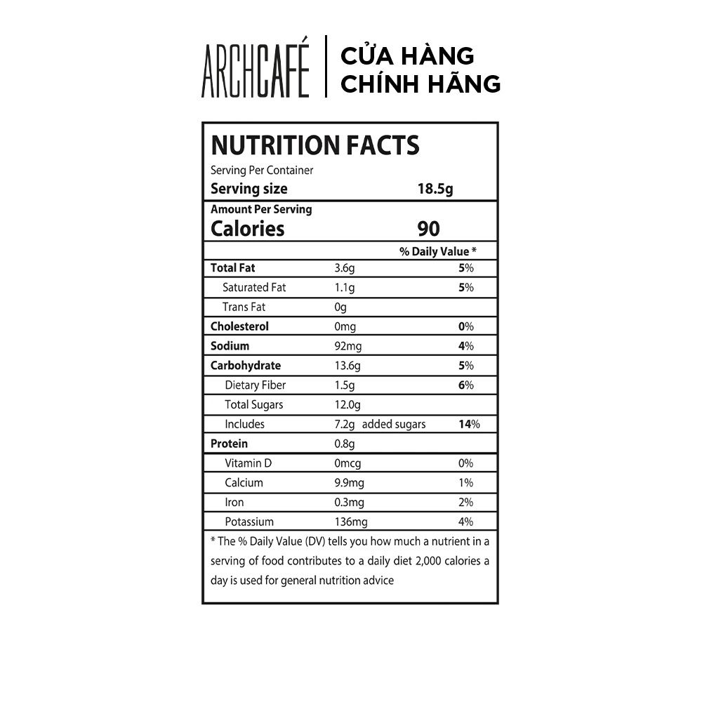 Cà phê Cappuccino Sầu Riêng Archcafé (hộp 12 gói x 18.5g)