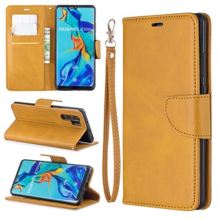 Casing Huawei P30/P30 Pro/P30 Lite/Nova 4E sheepskin pattern solid color leather phone case