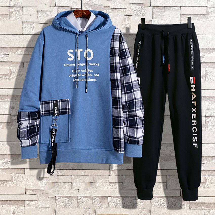 Bộ Quần Áo Nỉ Nam Thu Đông Áo Hoodies STO Mũ Trùm Đầu Kết Hợp Quần Jogger Bo Gấu ZENKODLMEN SET NAM 90000122C