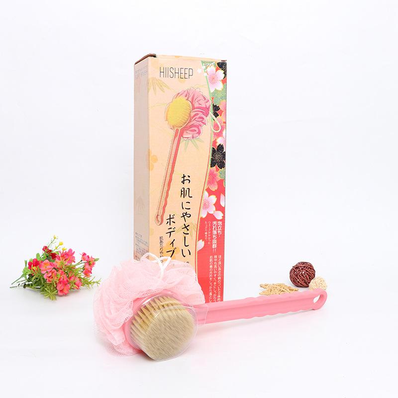 Bàn chải cọ lưng Có Tay Cầm -  Cây bông tắm chà lưng 2 đầu