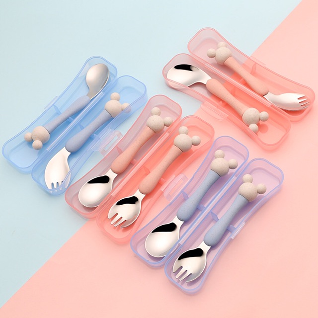 Set muỗng nĩa cho bé tập ăn