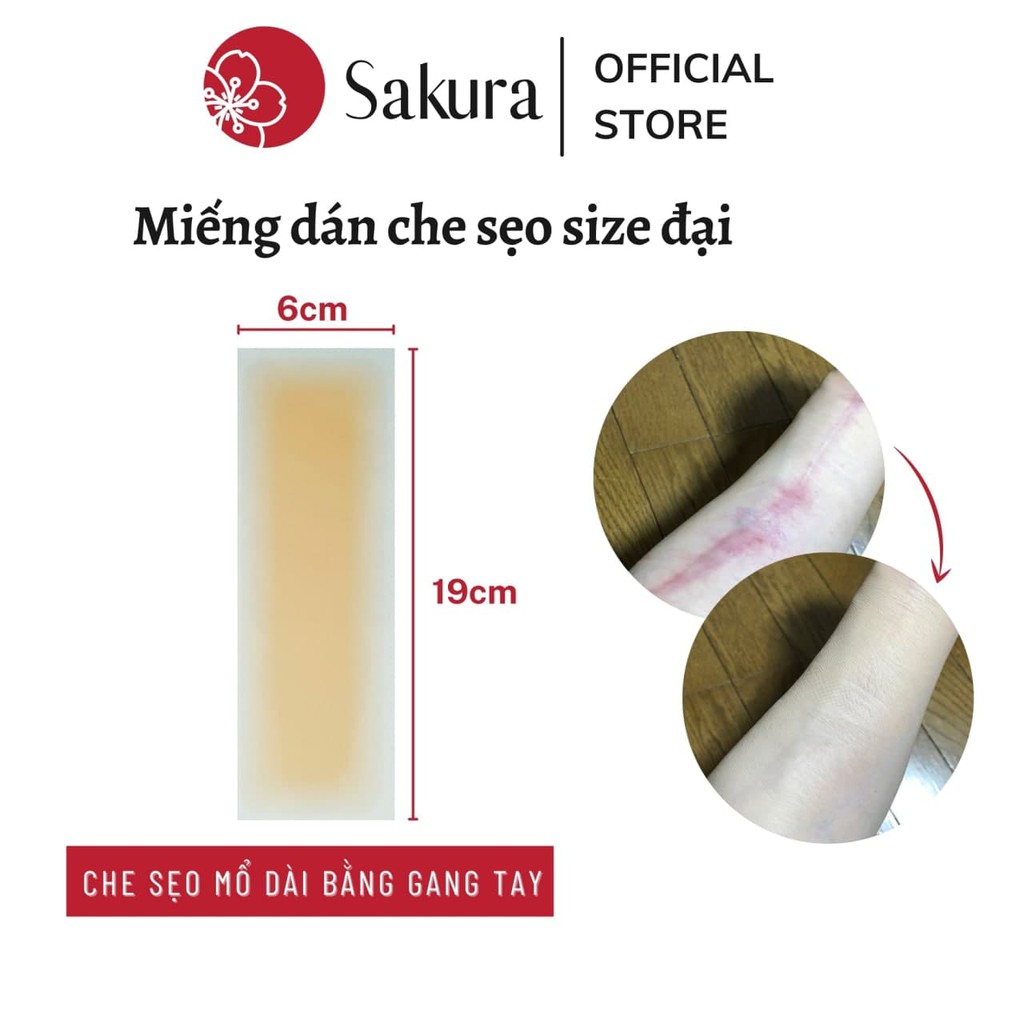 Miếng dán che khuyết điểm che sẹo nhật bản 6x19cm che sẹo mổ dài sẹo lồi sẹo thâm chống nước 3-5 ngày