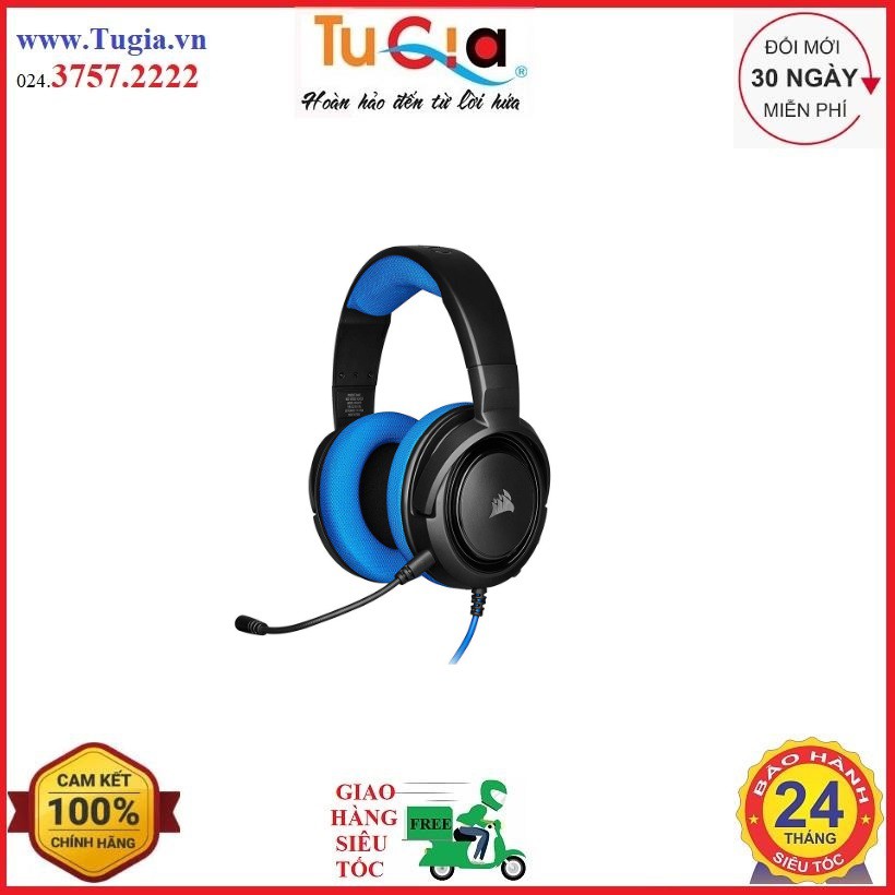 Tai nghe Corsair HS35 Stereo Drivers 50mm - không kèm jack chia Y (CA-9011198-AP / CA-9011196-AP / CA-9011197-AP)