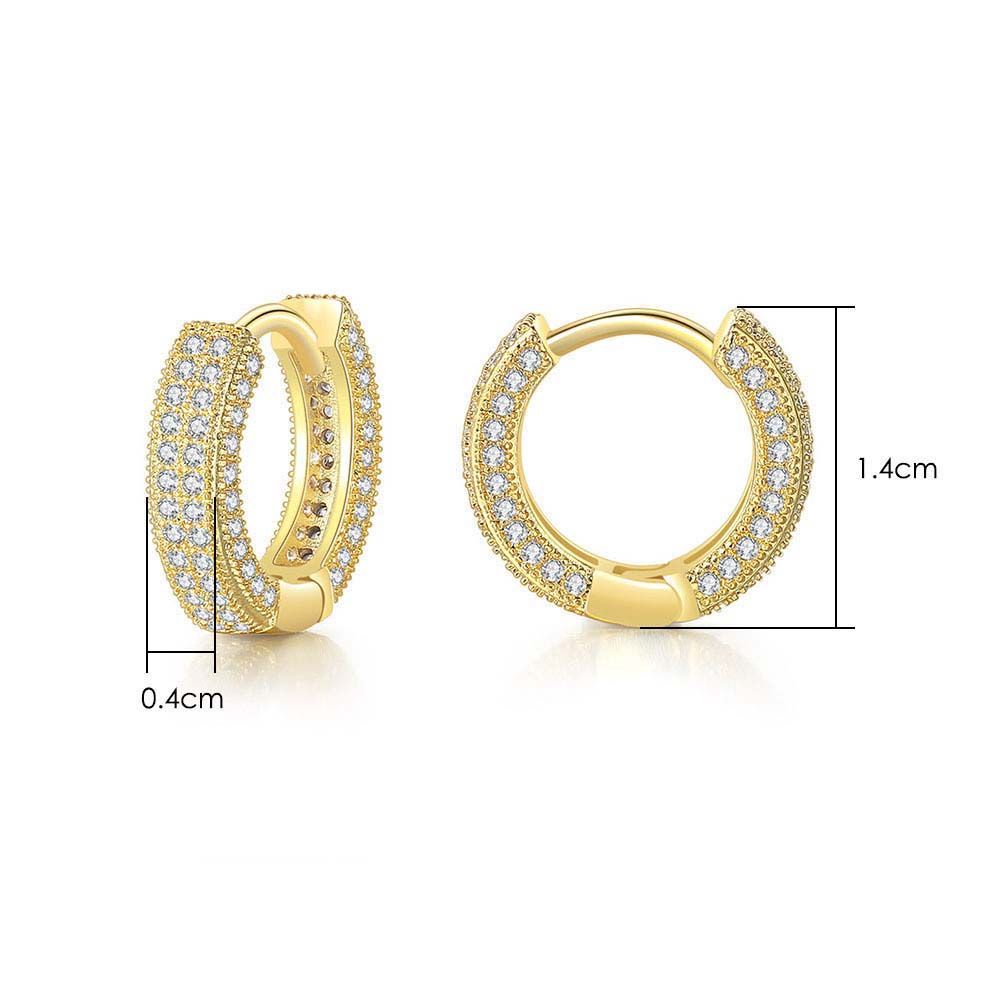 Khuyên tai dạng vòng đính đá zircon phong cách hiphop thời trang cho nam và nữ