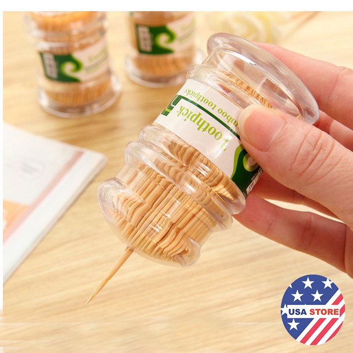 Lọ Đựng Tăm Nhựa Tròn Gia Đình Autofun