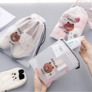 Túi dây rút đựng giày/mỹ phẩm mang đi du lịch họa tiết hoạt hình chống thấm nước chất lượng cao