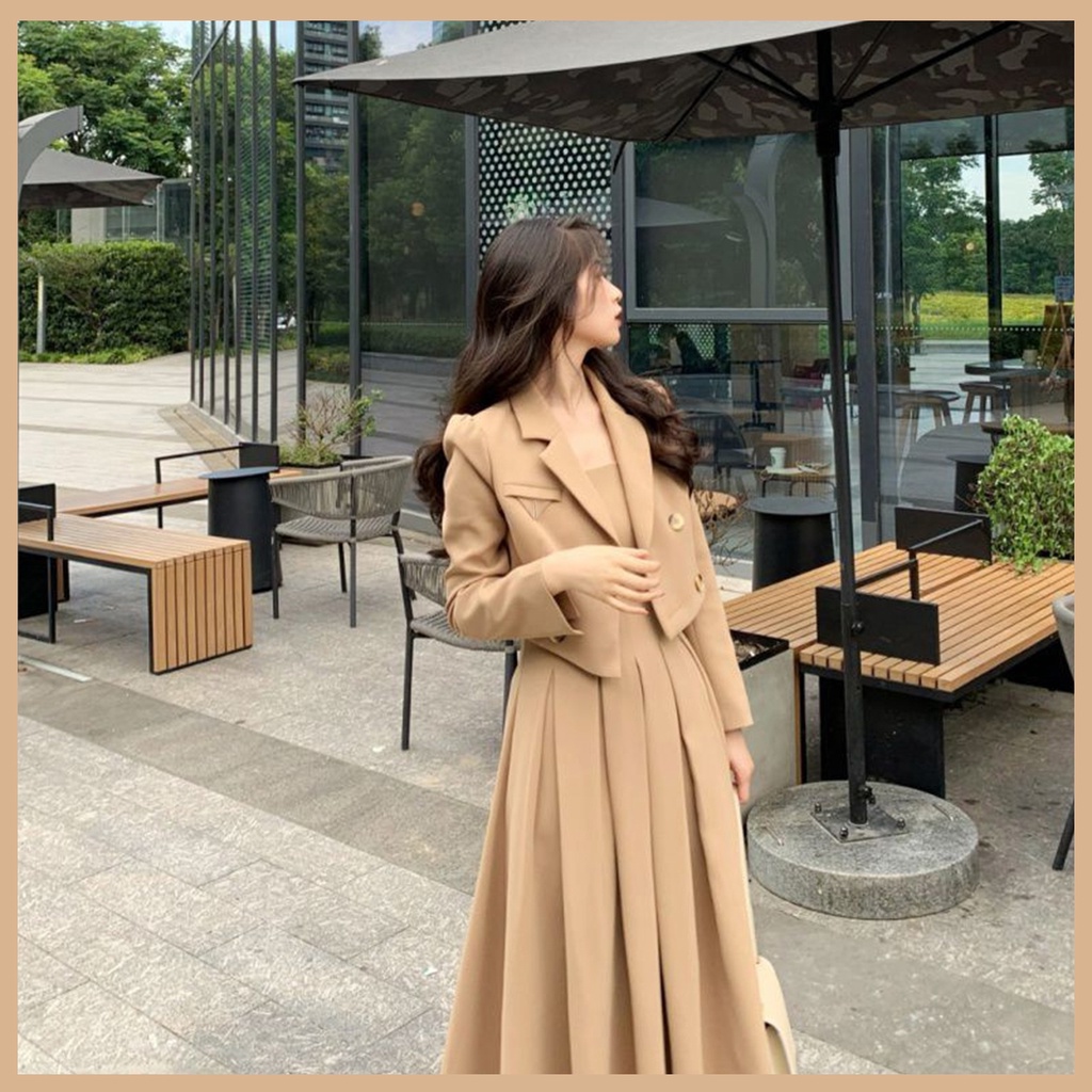 sét vest nữ phong cách Hàn Quốc Áo blazer  váy cúp ngực | BigBuy360 - bigbuy360.vn