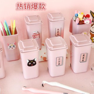 Ống Nhựa Đựng Bút Sáng Tạo Sakura Hình Thùng Rác Mini - Mẫu Ngẫu Nhiên