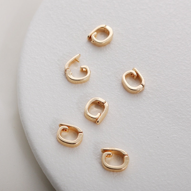 Khóa Cài Hạt Dưa Kích Thước 8 * 9mm Bằng Đồng 14k Màu Vàng Kim Làm Mặt Dây Chuyền
