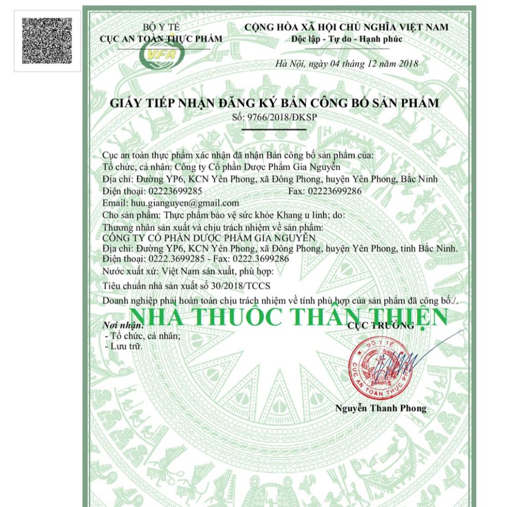 Khang U Linh – Hỗ trợ điều trị u xơ tử cung, u nang buồng trứng (Lọ 50 viên)