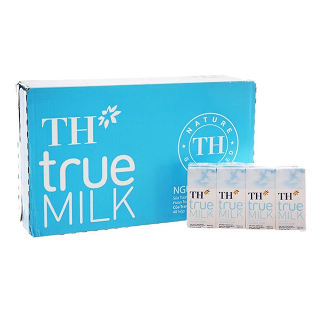 Thùng 48 Hộp Sữa Tươi Tiệt Trùng TH True Milk Không Đường - 180ml ( giá bán trừ khuyến mãi )