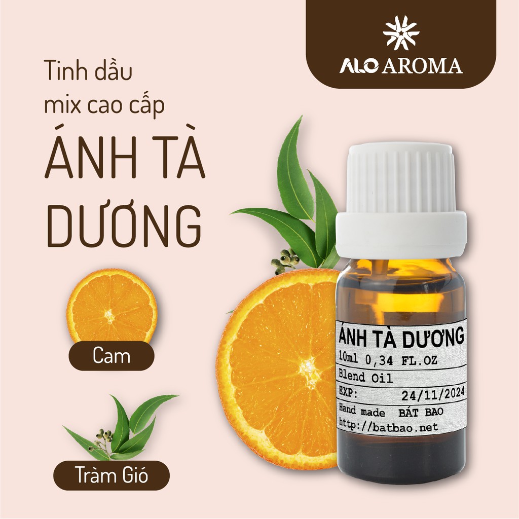 Tinh dầu mix cao cấp Ánh Tà Dương 10ml AloAroma mùi nhẹ nhàng, thư thái