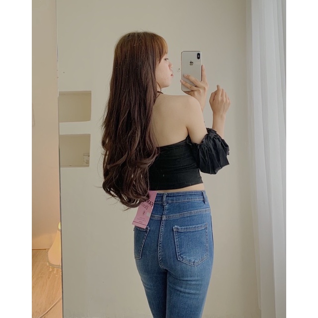Áo croptop cổ yếm tay bồng 660