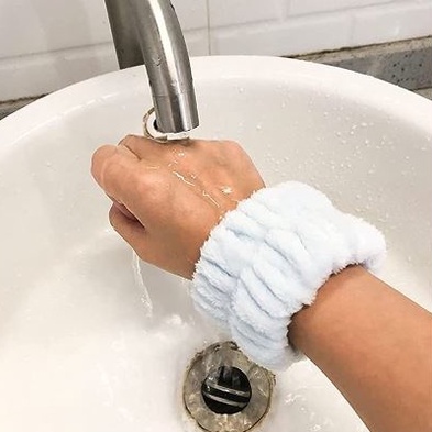 Bộ 2 Băng Quấn Cổ Tay Thấm Hút Nước Ngăn Ngừa Vi Khuẩn Khi Rửa Mặt