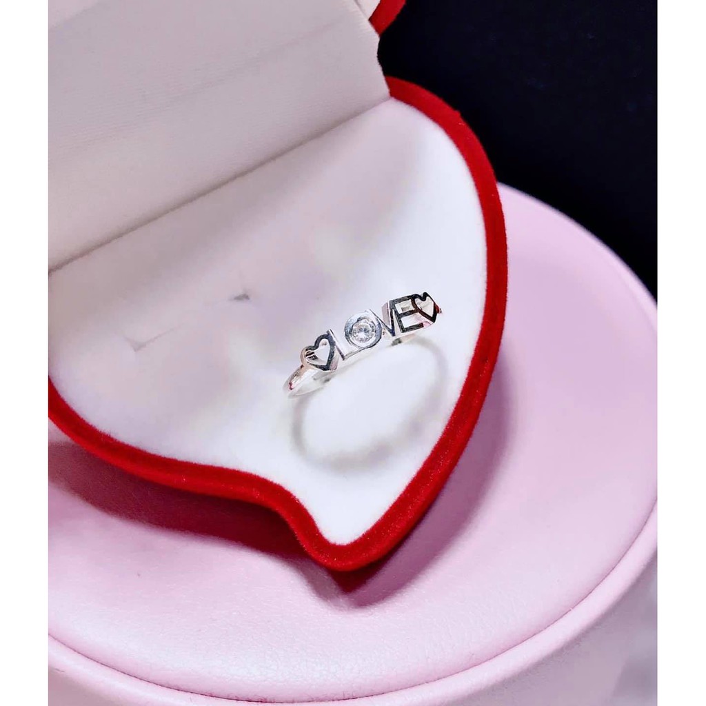 Nhẫn nữ bạc ta - tặng kèm hộp đựng - nhẫn đính đá sáng bóng sang chảnh - Trang Sức Bạc 9999