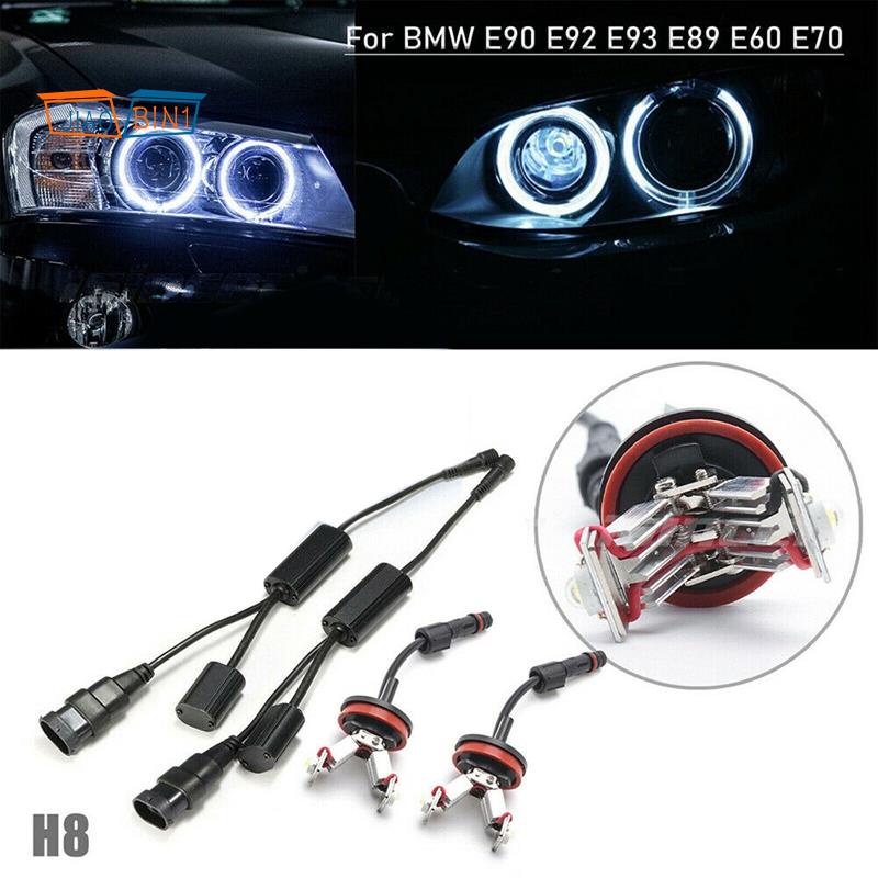 1 Bộ Đèn LED Halo H8 6W Ánh Sáng Trắng Cho BMW E90 E92 E93 E89 E60 E70
