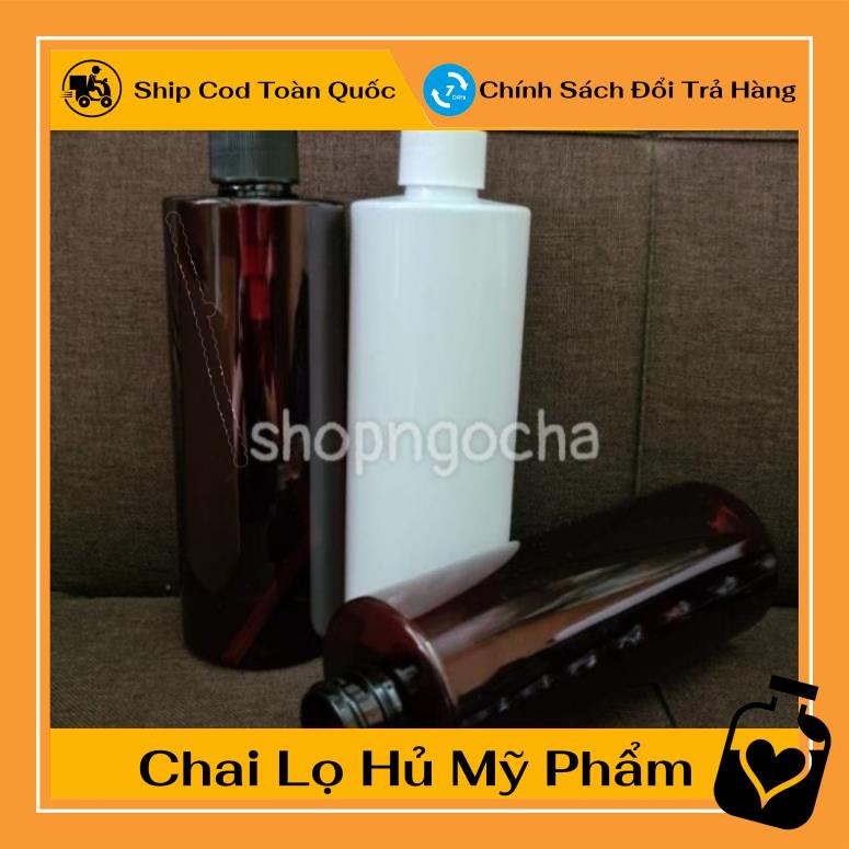 Chai Chiết Mĩ Phẩm ❤ Chai nhựa pet vòi nhấn 500ml cao chiết mỹ phẩm , phụ kiện du lịch