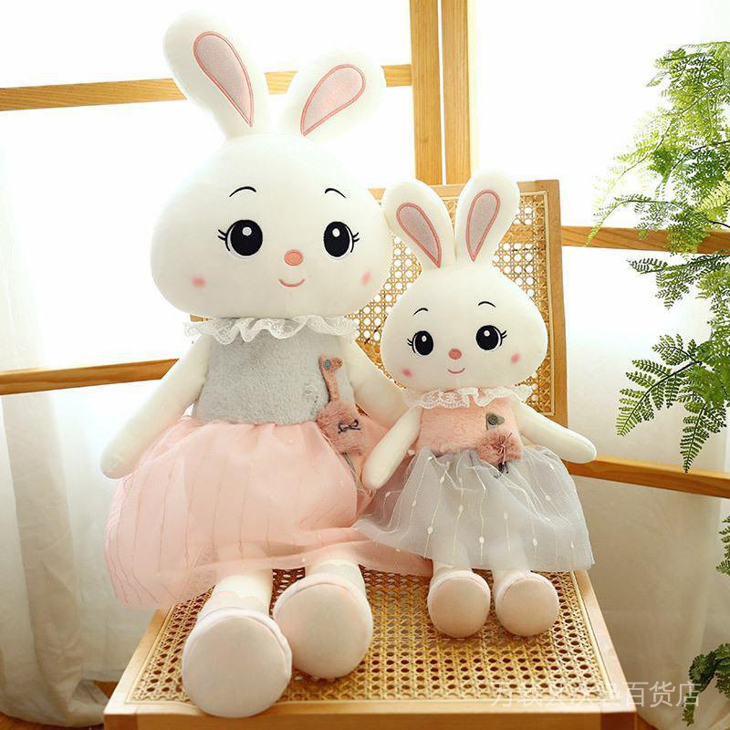 Đồ Chơi Búp Bê Nhồi Bông Hình Thỏ Mặc Váy Sáng Tạo Dễ Thương L9A1