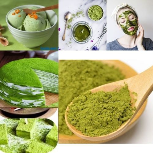 Bột trà xanh nguyên chất - Matcha dùng đắp mặt nạ làm đẹp , thức uống và làm bánh ngon - Cổ dược Kỳ Hoa
