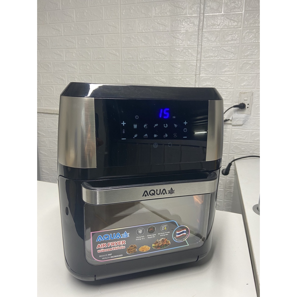 Nồi chiên không dầu AQUA DM THÁI LAN DUNG TÍCH SIÊU LỚN 12L Màn hình CẢM ỨNG, Lồng quay, Tầng nướng - BH 12 THÁNG