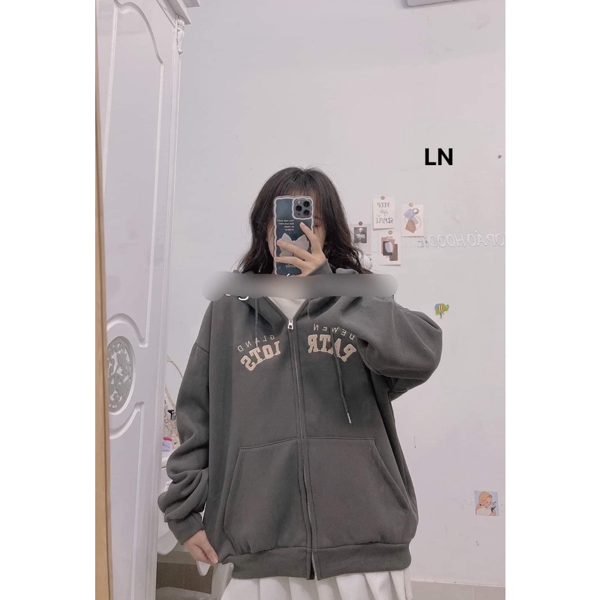 Áo khoác patr Mũ 2 lớp xịn xò form thụng tay bồng 6L5N