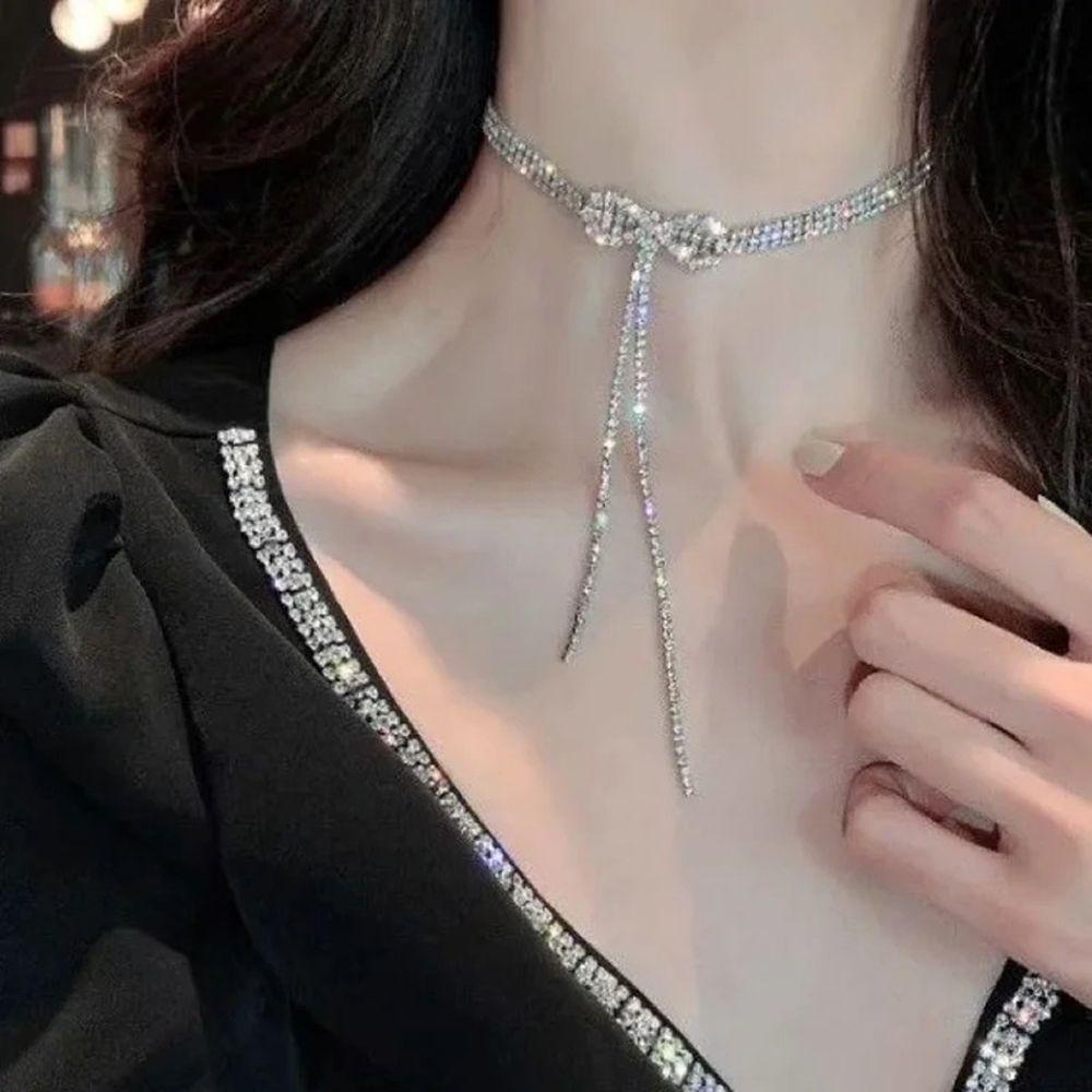 Vòng cổ MặT HìNh Nơ Tua Rua ThờI Trang Cho Nữ