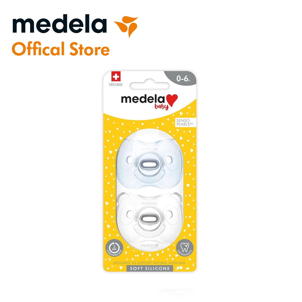 Ty ngậm | Medela Baby Pacifier Soft Silicon 0 - 6 tháng, Có hộp đựng tiệt trùng, Silicone mềm, Không chứa BPA