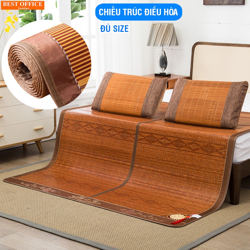Chiếu tre điều hòa mùa hè mát lạnh loại cao cấp, chiếu trúc tăm tre gấp gọn