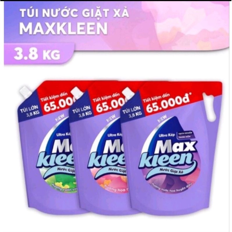 Nước giặt xả Maxkleen túi 3,8L( SALE SỐC )