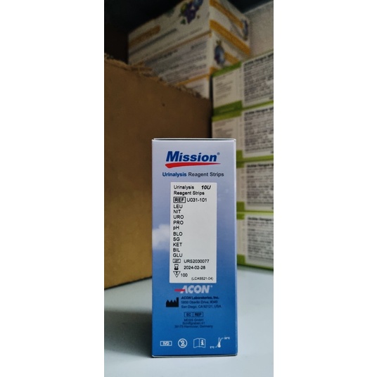 Que thử nước tiểu ACON Mission URS 10 thông số hộp 100 test