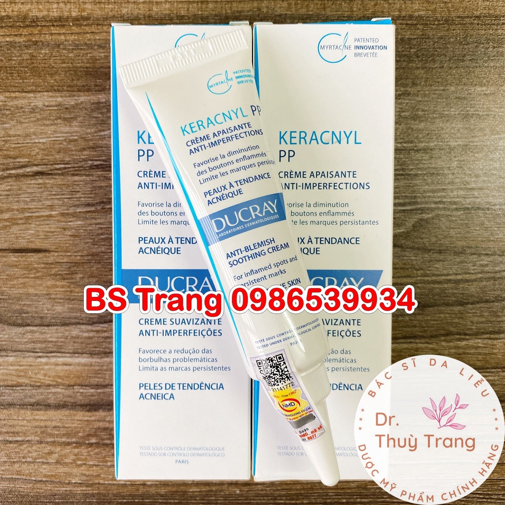[TEM NHẬP KHẨU] Kem hỗ trợ giảm mụn trứng cá DUCRAY Keracnyl PP Anti-Blemish Soothing Cream Ducray 30ml