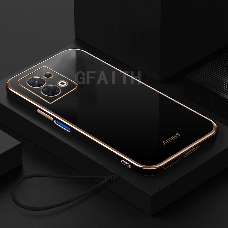 Ốp Điện Thoại Dẻo Nhiều Màu Kèm Dây Đeo Tay Cho OPPO Reno 10 10Pro 9 Pro + / Reno 9 Pro 5G 8T C55 A1 A17 A58