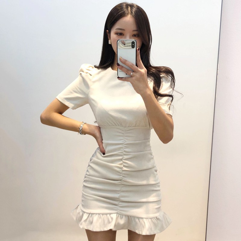 Đầm nữ dáng ôm midi tay ngắn Emilyshop