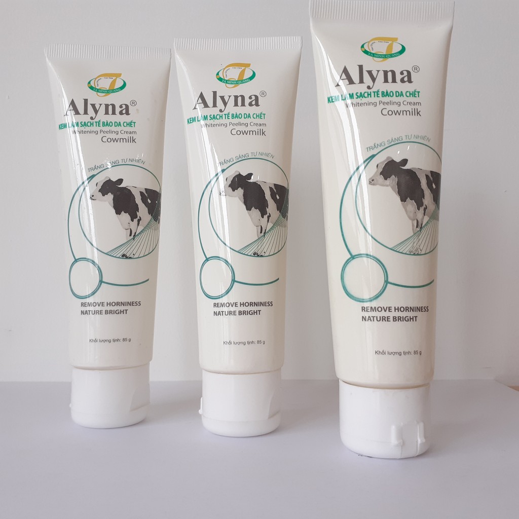 Kem làm sạch tế bào da chết chiết xuất sữa bò Alyna Whitening Peeling Cream Cowmilk 85g