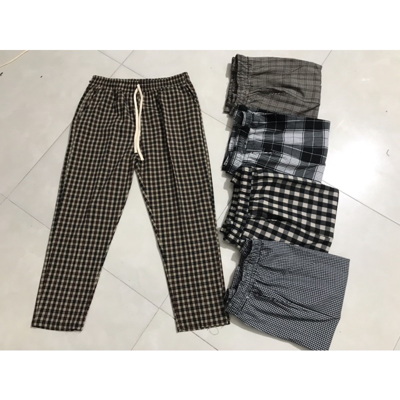 Quần thun sọc caro Baggy , quần Jogger ống suôn nam nữ . Hàng chuẩn đẹp nhiều màu ( hàng có sẵn ). | BigBuy360 - bigbuy360.vn