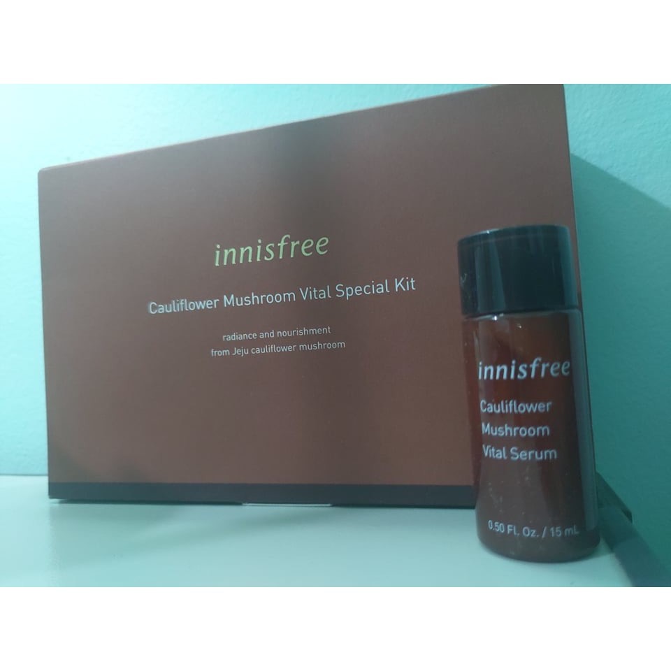 Bộ Kit Dưỡng Da Chống Lão Hóa Innisfree Cauliflower Mushroom Vital Serum Special Kit [4 items] - 2020