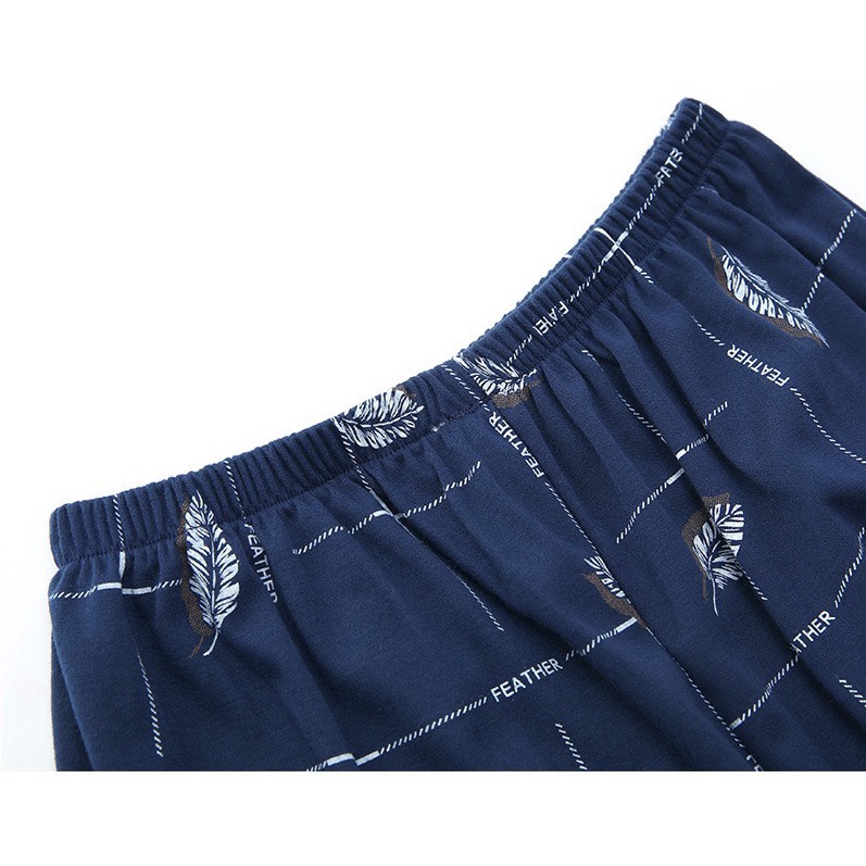 Bộ pyjama nam dài tay vải cotton mềm mại dành cho người trung tuổi NG1381 - Thời Trang Dương