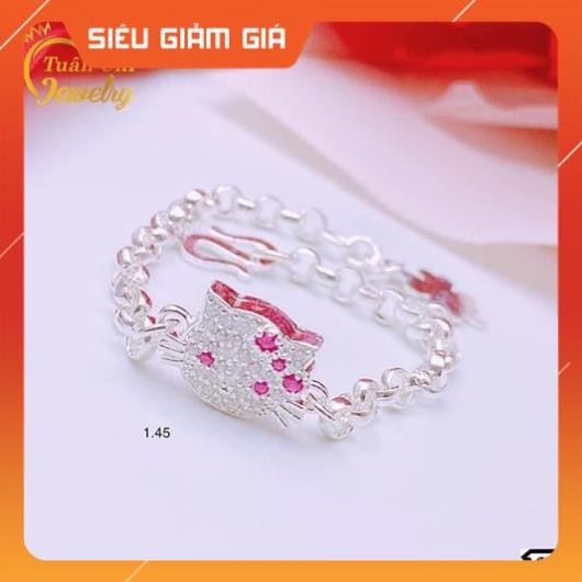 Lắc Tay Trẻ Em 🍁BẠC TA🍁 Vòng Tay Bạc Trẻ Em Cao Cấp Mèo Kitty Bé Nào Cũng Mê FREE SHIP