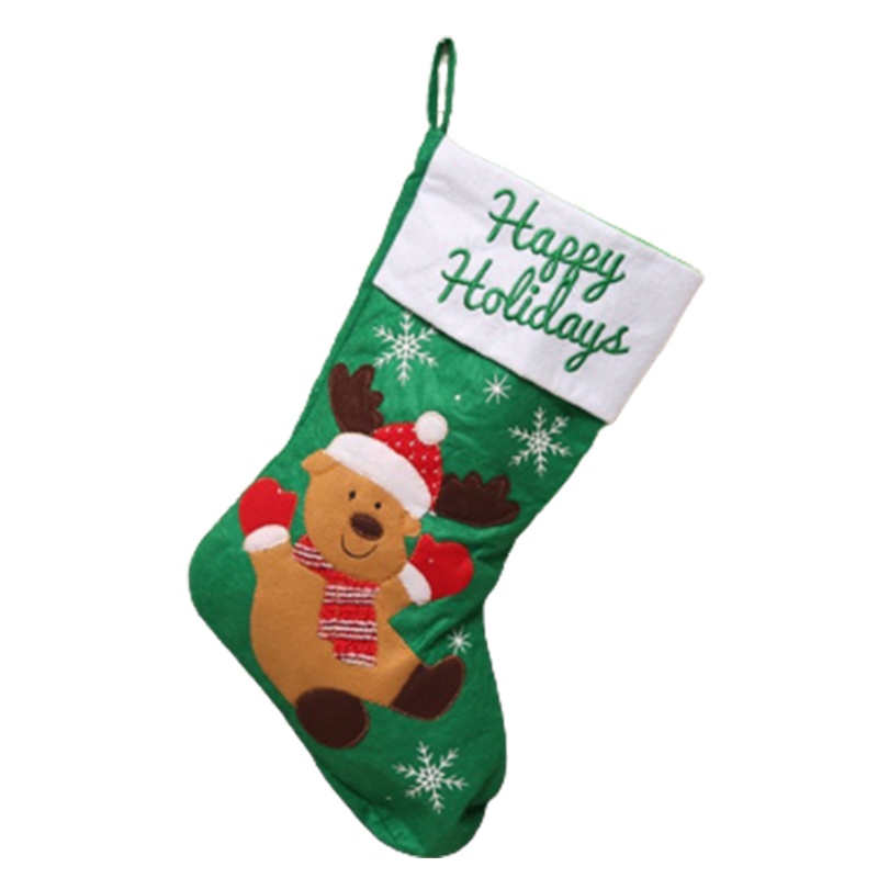 Tất Đựng Quà Giáng Sinh &amp; Năm Mới Thêu Hình Ông Già Noel &amp; Tuần Lộc